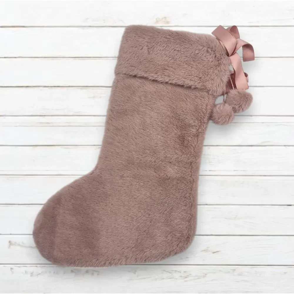 Victoria’s Secret Mauve Pink Faux Fur Christmas‎ Stocking